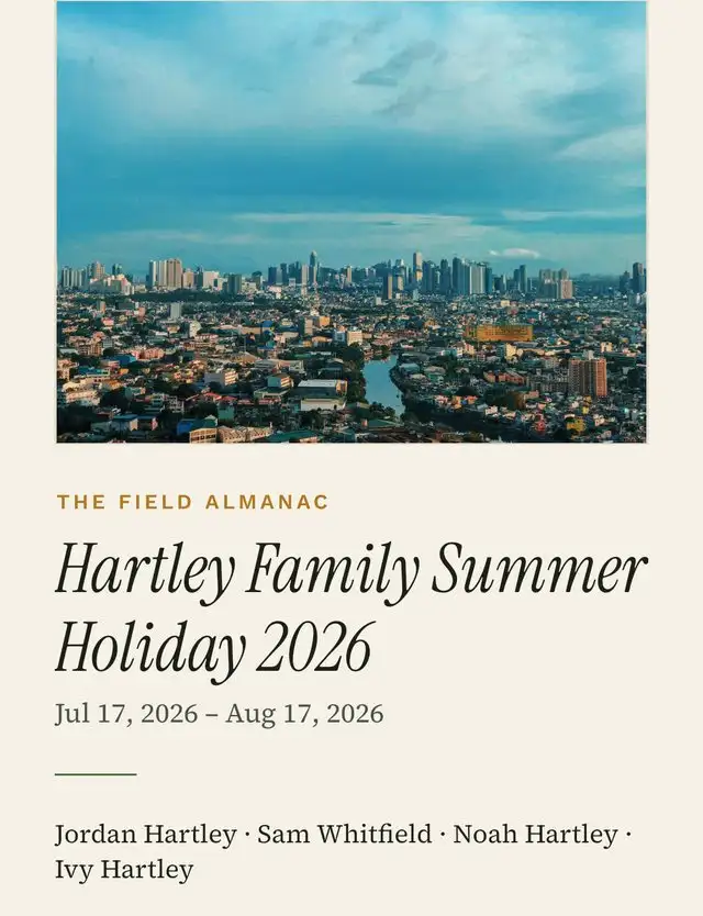 The published Field Almanac brochure cover for the demo trip